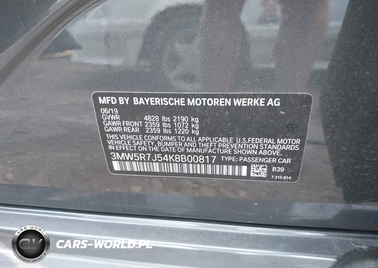2019 BMW 330I xDrive VIN:3MW5R7J54K8B00817 - 9