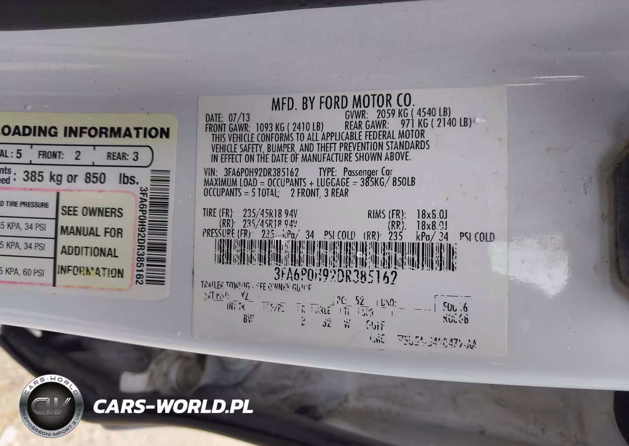 2013 Ford Fusion Se VIN:3FA6P0H92DR385162 - 9
