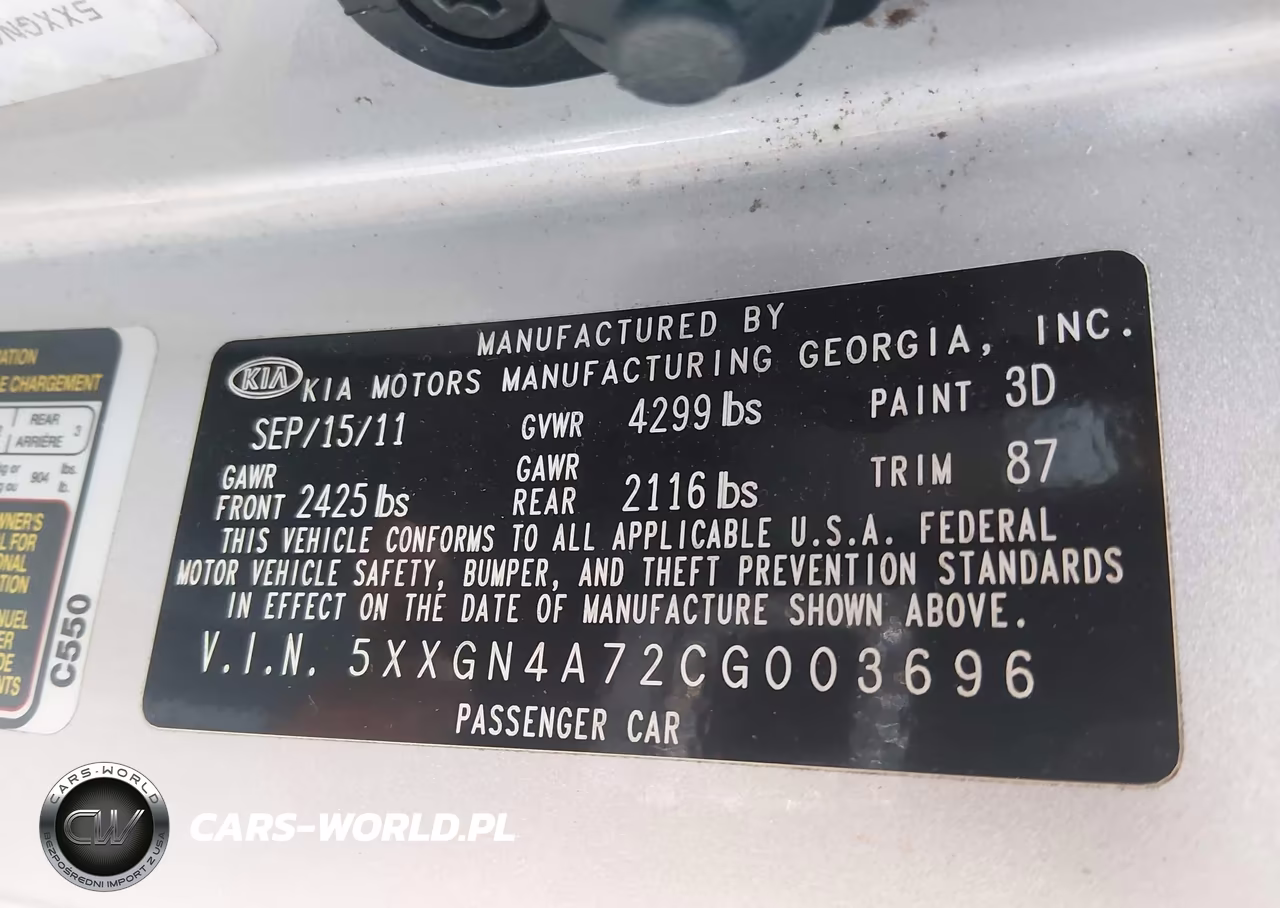 2012 Kia Optima Ex VIN:5XXGN4A72CG003696 - 9