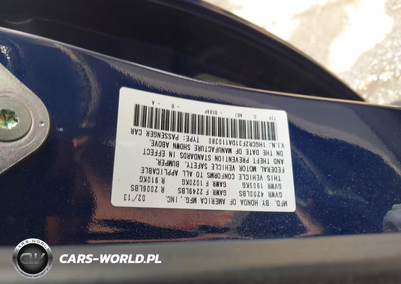 2013 Honda Accord Lx VIN:1HGCR2F31DA110380 - 9