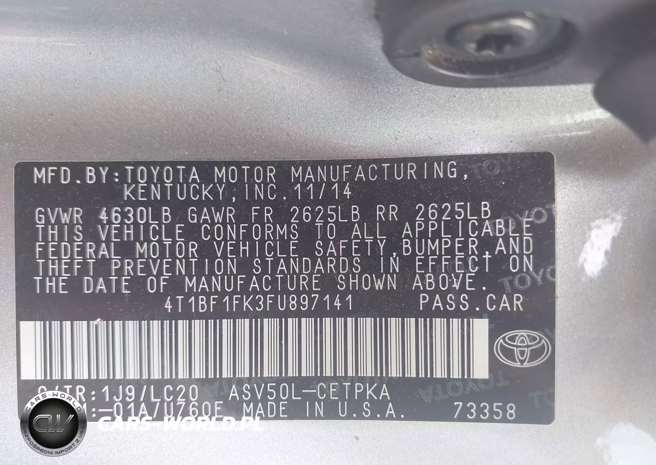 2015 Toyota Camry Xse VIN:4T1BF1FK3FU897141 - 9