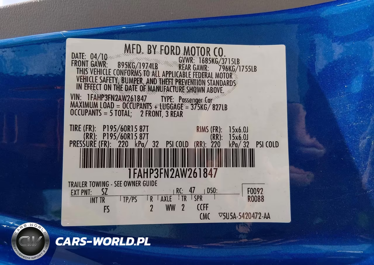2010 Ford Focus Se VIN:1FAHP3FN2AW261847 - 9