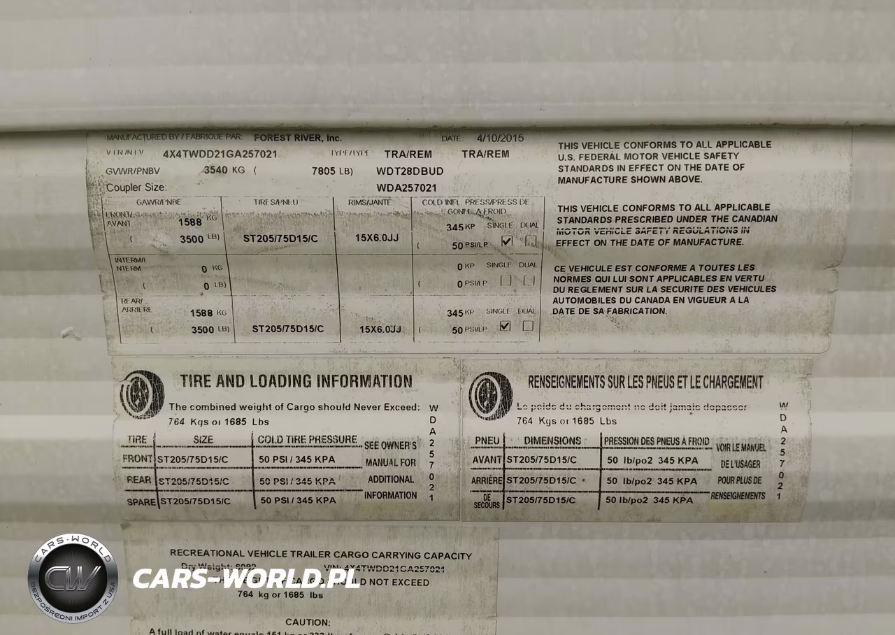 2016 Wildwood Travel Trailer VIN:4X4TWDD21GA257021 - 9
