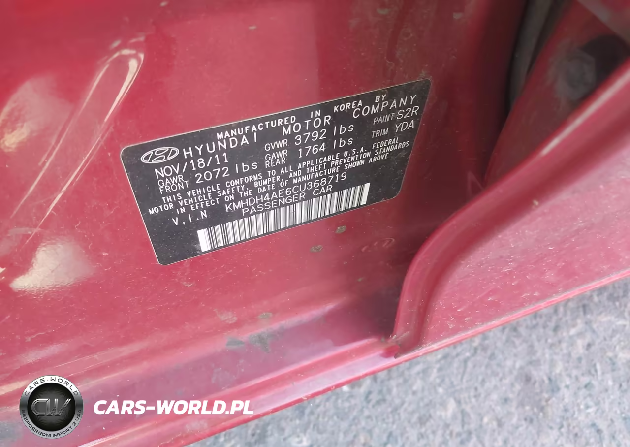2012 Hyundai Elantra Limited (Ulsan Plant) VIN:KMHDH4AE6CU368719 - 9