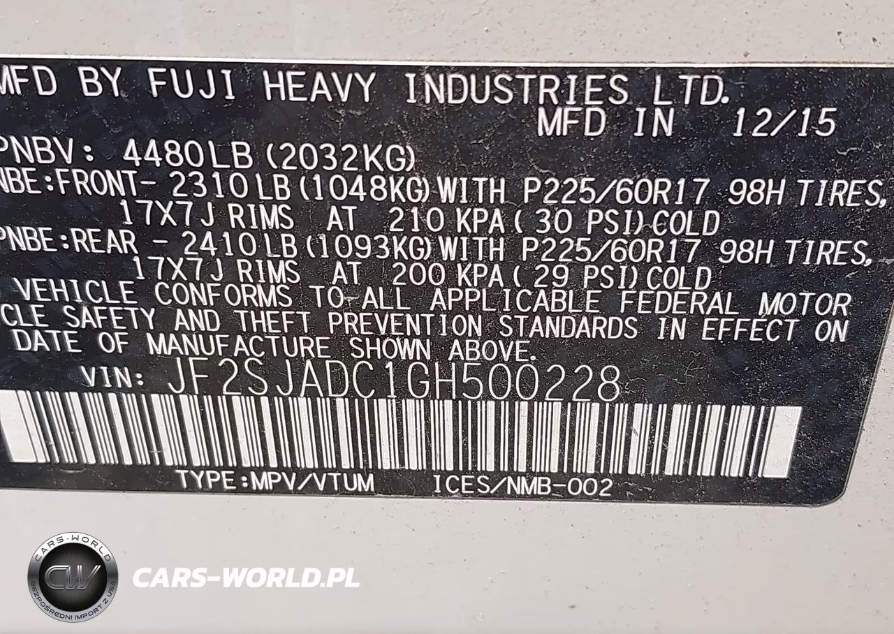 2016 Subaru Forester 2.5I Premium VIN:JF2SJADC1GH500228 - 9