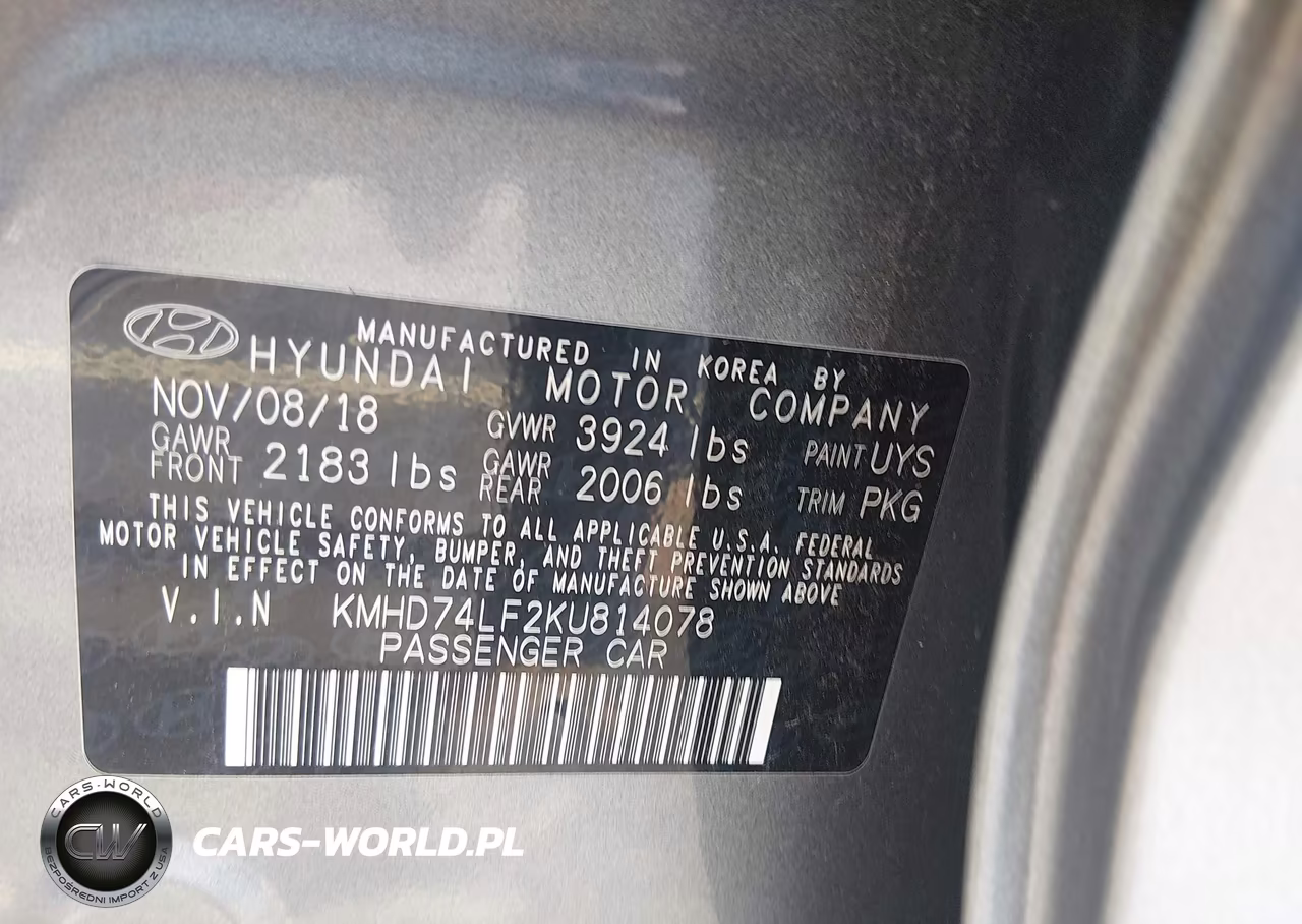 2019 Hyundai Elantra Se VIN:KMHD74LF2KU814078 - 9