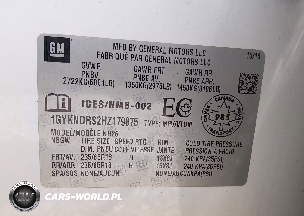 2017 Cadillac Xt5 Luxury VIN:1GYKNDRS2HZ179875 - 9