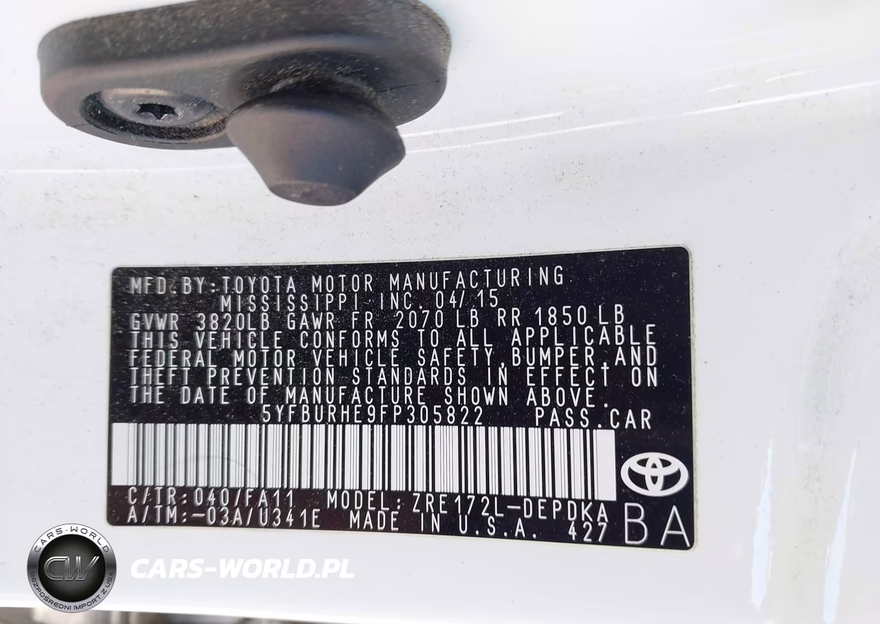 2015 Toyota Corolla L VIN:5YFBURHE9FP305822 - 9