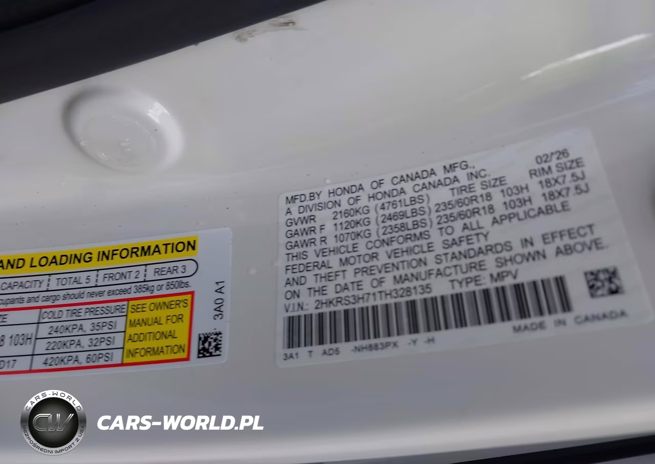 2026 Honda Cr-V Ex-L 2Wd VIN:2HKRS3H71TH328135 - 9