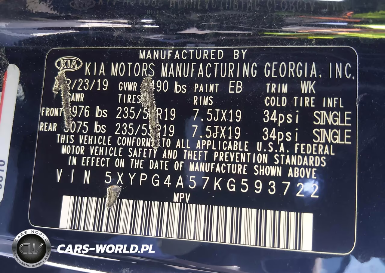 2019 Kia Sorento 3.3L S VIN:5XYPG4A57KG593722 - 9