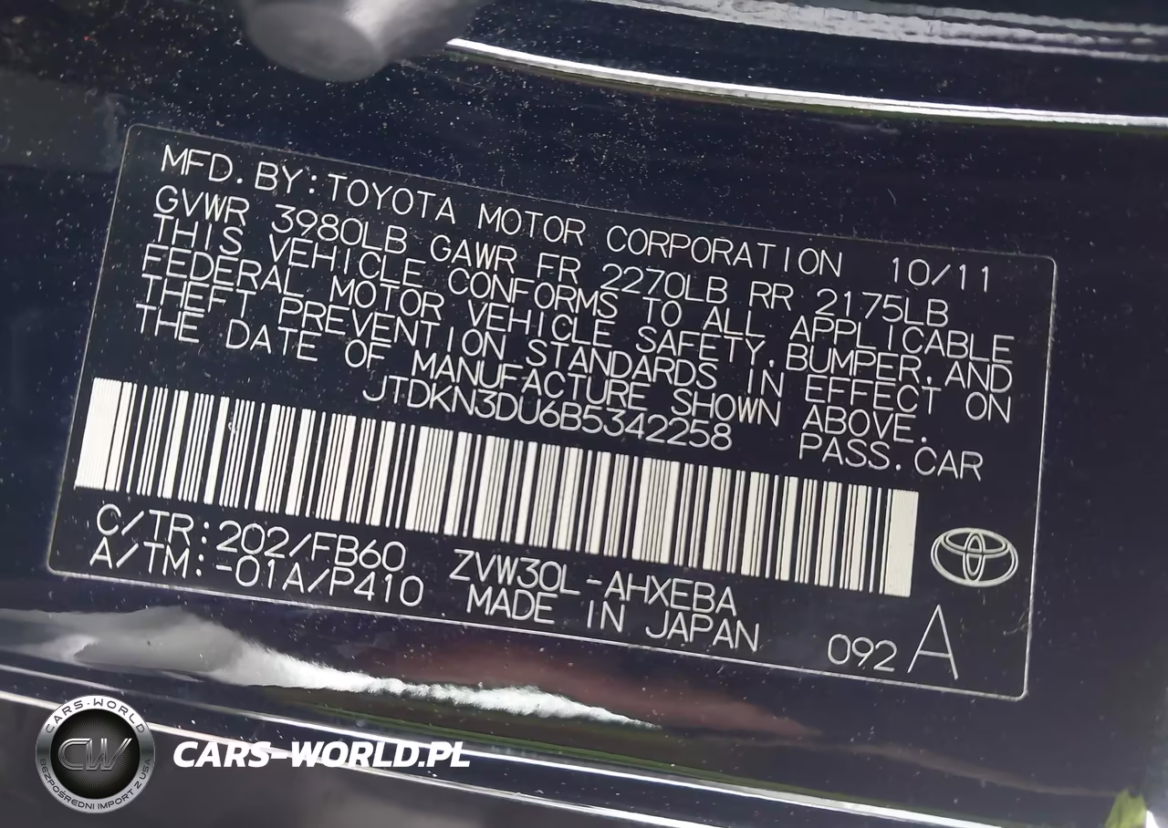 2011 Toyota Prius Three VIN:JTDKN3DU6B5342258 - 9