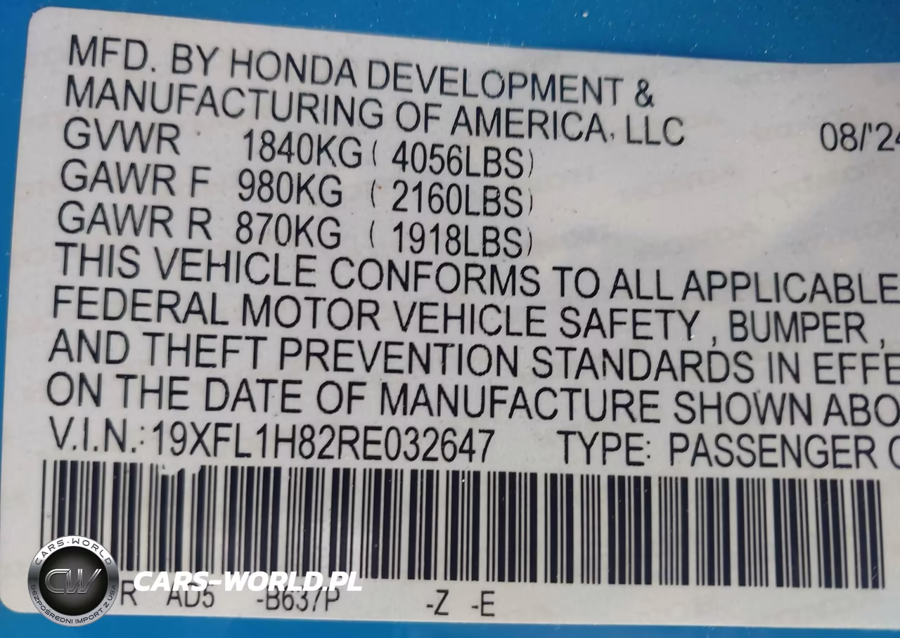 2024 Honda Civic Sport Touring VIN:19XFL1H82RE032647 - 9