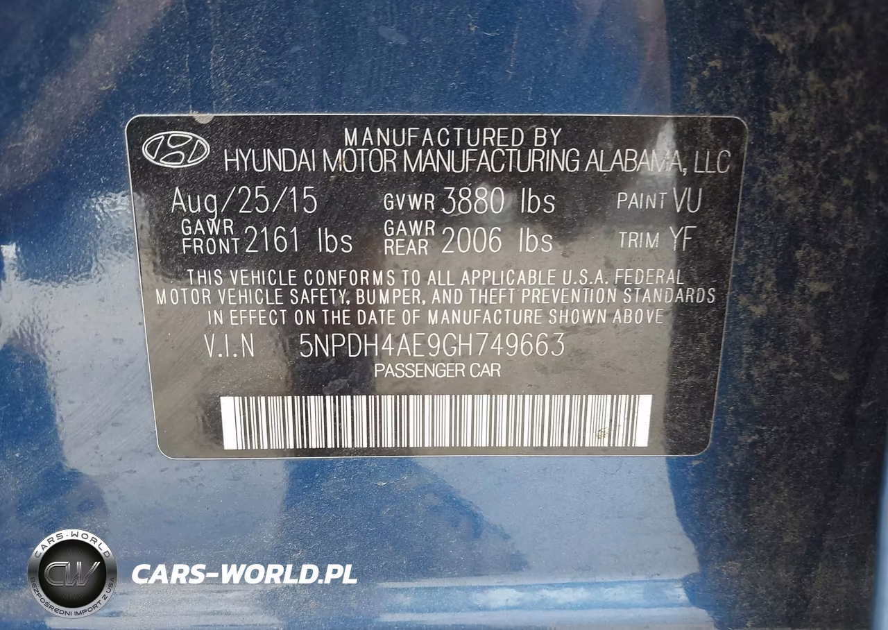 2016 Hyundai Elantra Se VIN:5NPDH4AE9GH749663 - 9