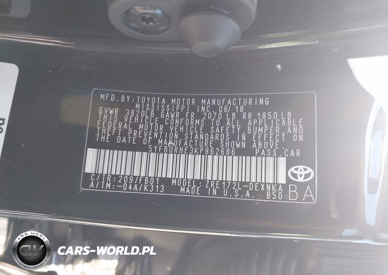 2019 Toyota Corolla Le VIN:5YFBURHE3KP862686 - 9