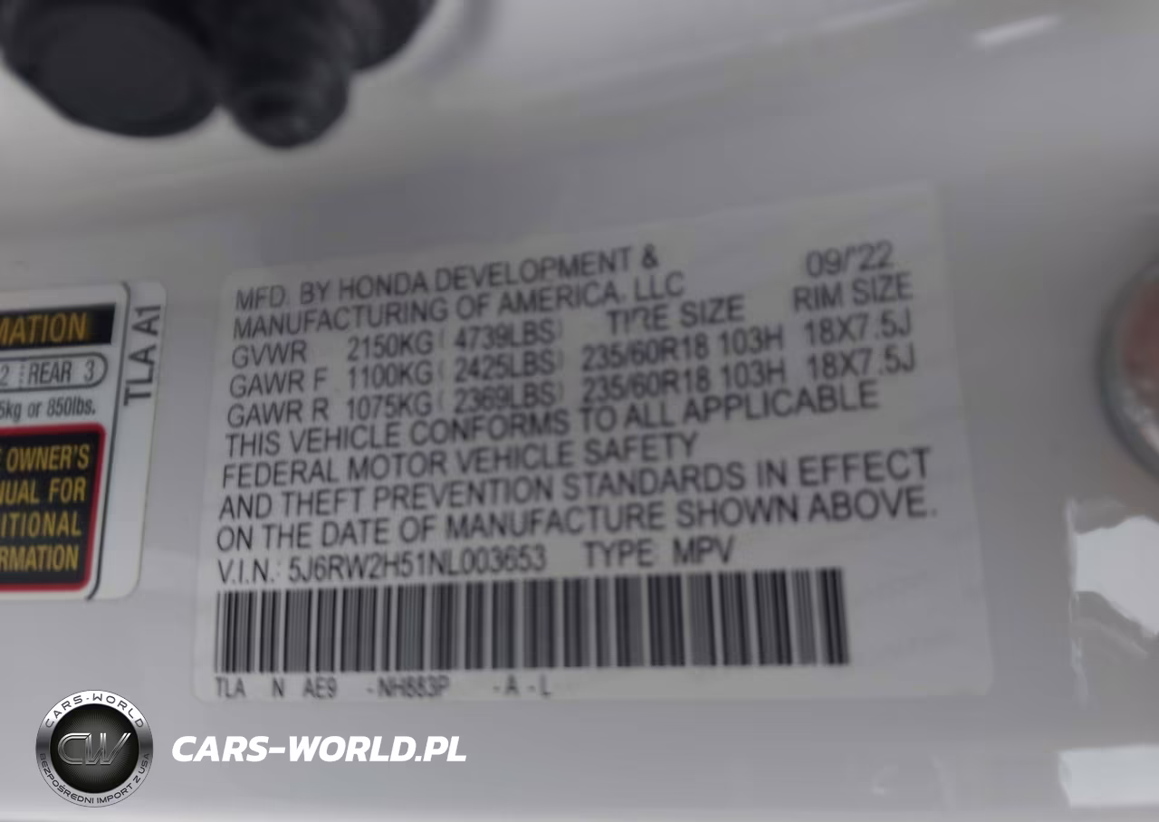 2022 Honda Cr-V Awd Ex VIN:5J6RW2H51NL003653 - 9