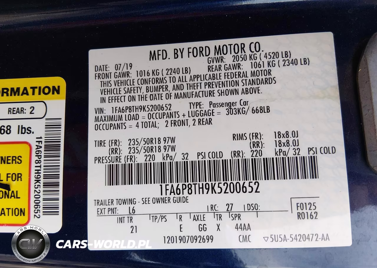 2019 Ford Mustang Ecoboost VIN:1FA6P8TH9K5200652 - 9
