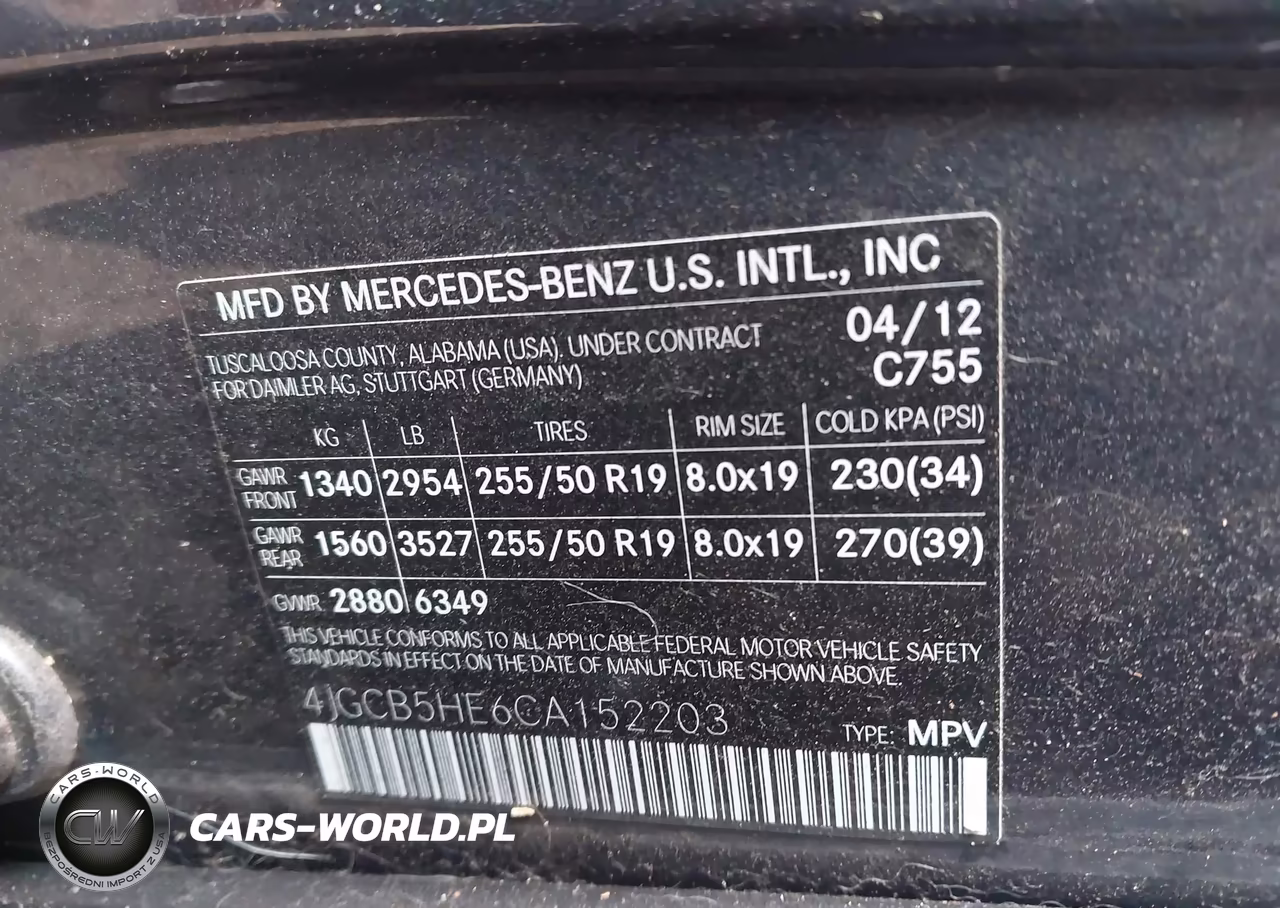 2012 Mercedes-Benz R 350 4Matic VIN:4JGCB5HE6CA152203 - 9