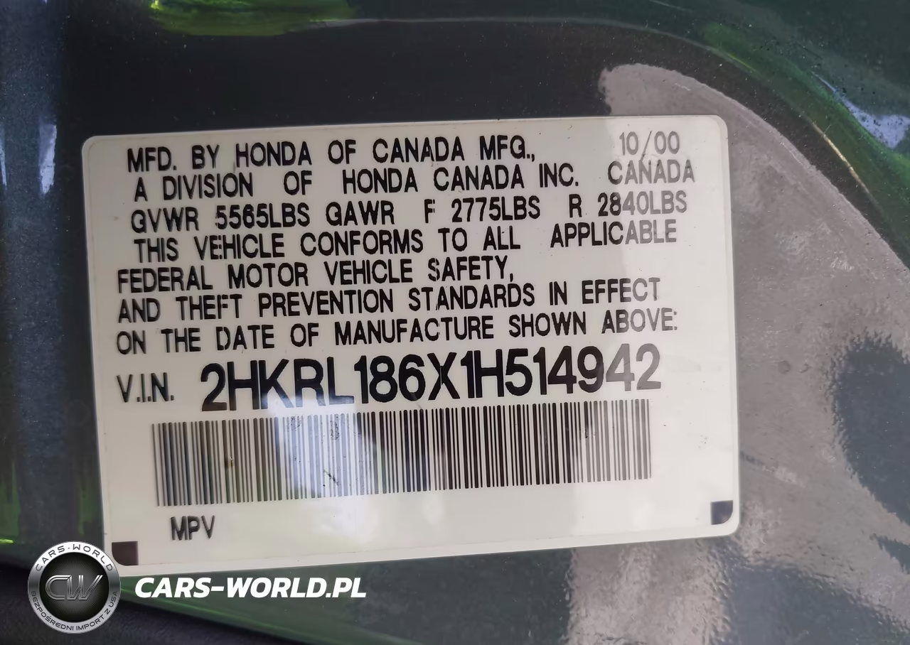 2001 Honda Odyssey Ex VIN:2HKRL186X1H514942 - 9