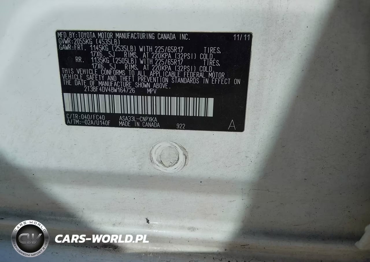 2011 Toyota Rav4 VIN:2T3BF4DV4BW164726 - 9