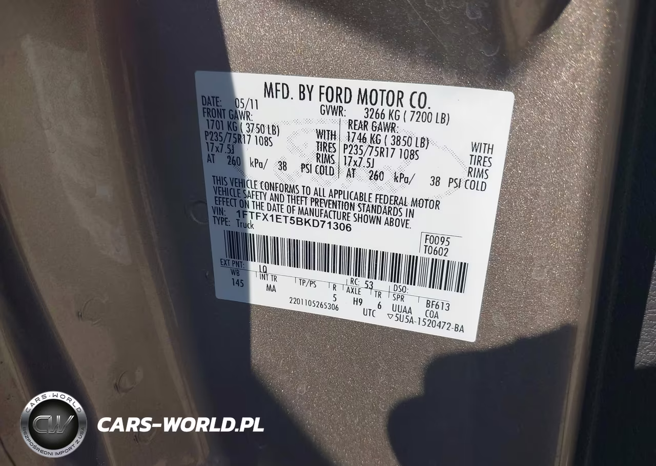 2011 Ford F-150 Xlt VIN:1FTFX1ET5BKD71306 - 9