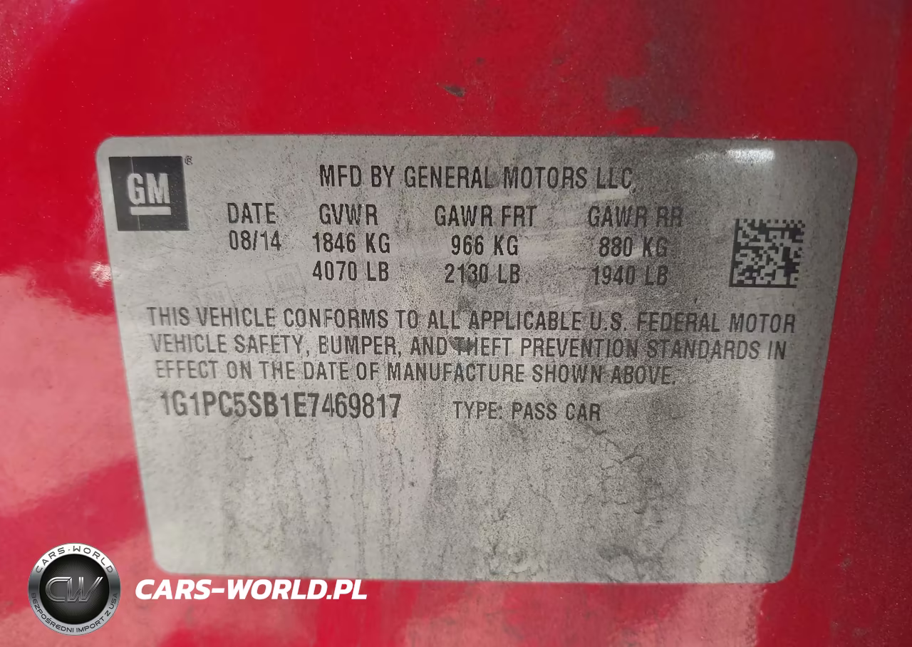 2014 Chevrolet Cruze 1Lt Auto VIN:1G1PC5SB1E7469817 - 9