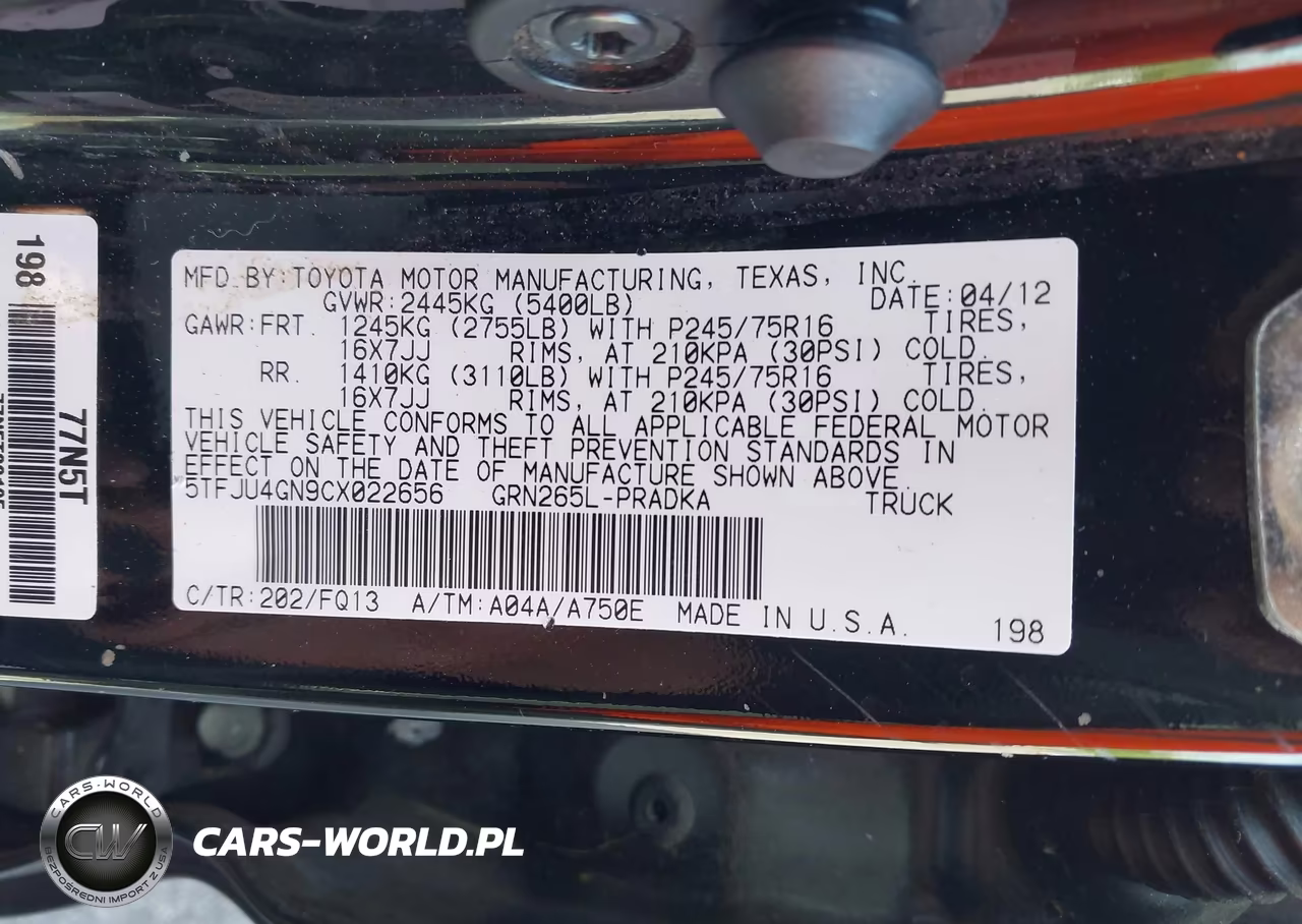 2012 Toyota Tacoma Prerunner V6 VIN:5TFJU4GN9CX022656 - 9