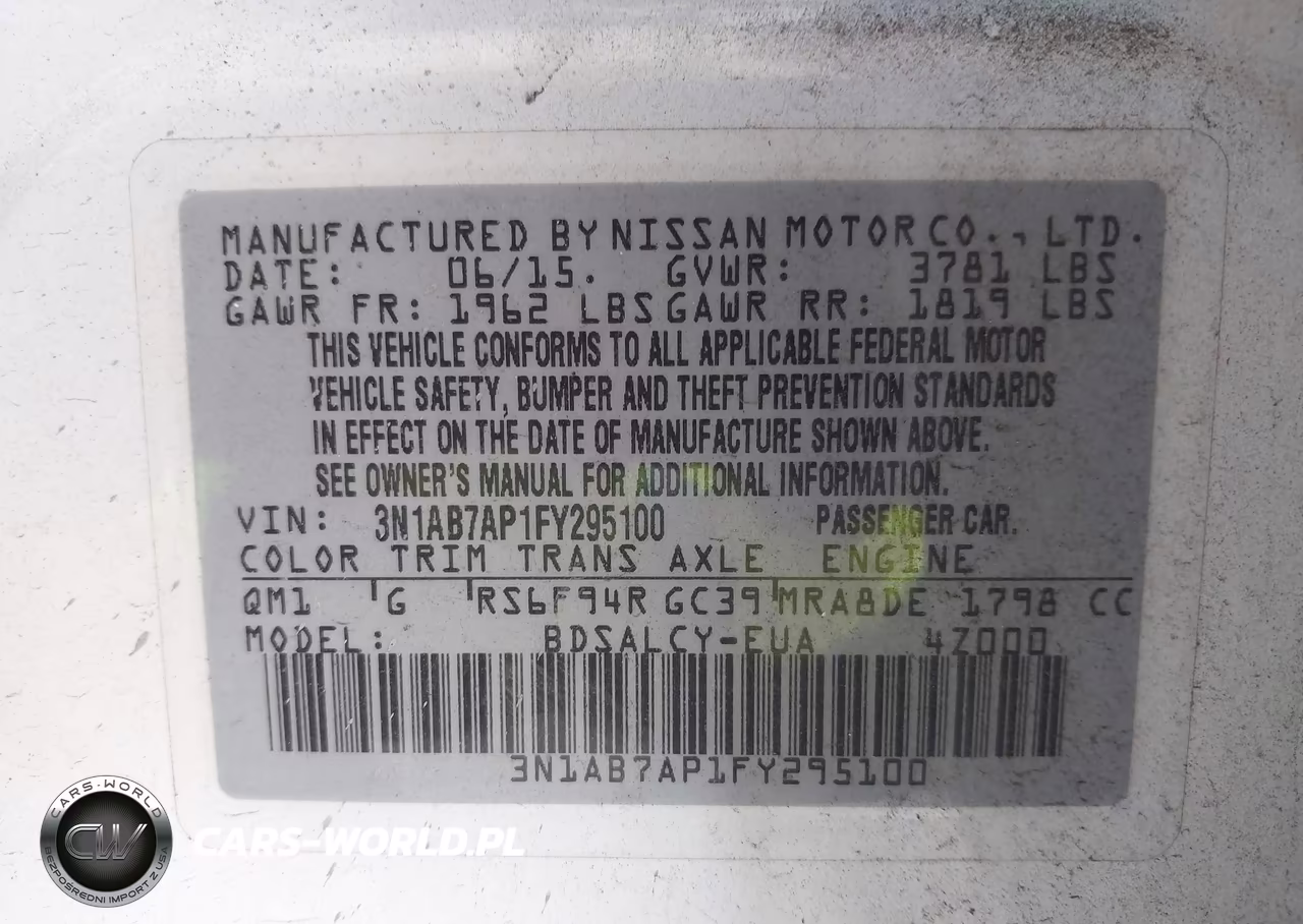 2015 Nissan Sentra S VIN:3N1AB7AP1FY295100 - 9