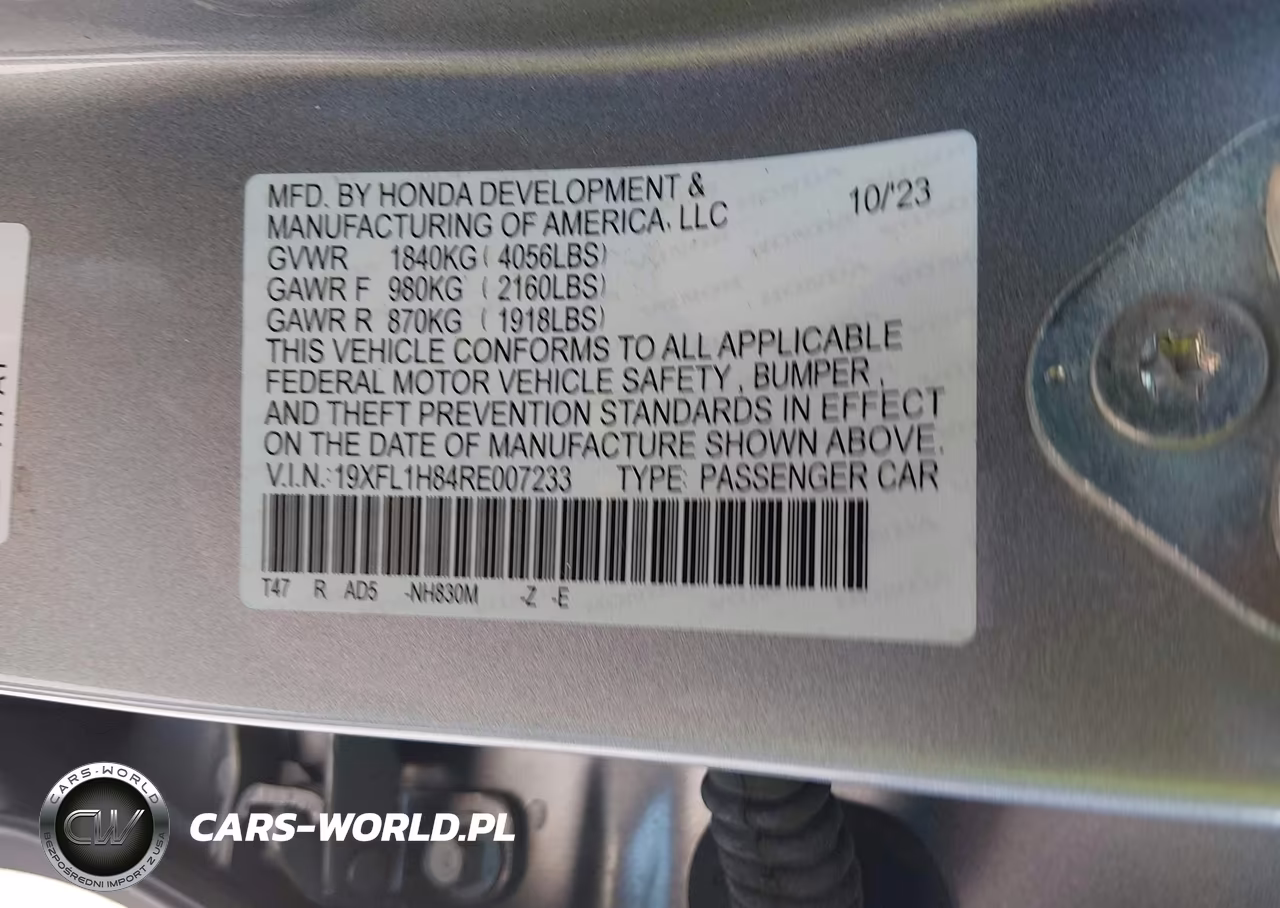 2024 Honda Civic Sport Touring VIN:19XFL1H84RE007233 - 9