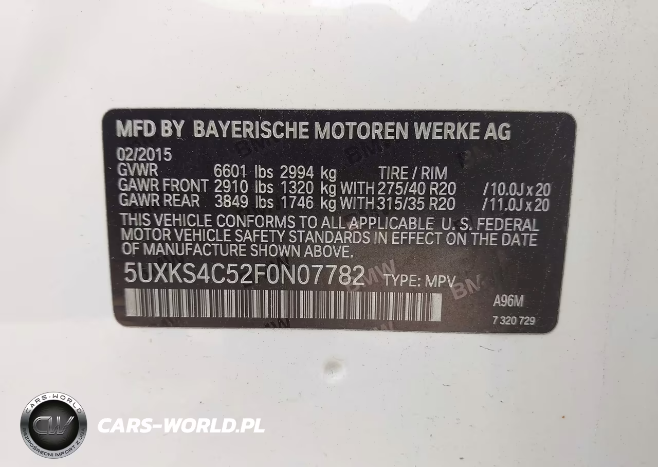 2015 BMW X5 xDrive35D VIN:5UXKS4C52F0N07782 - 9