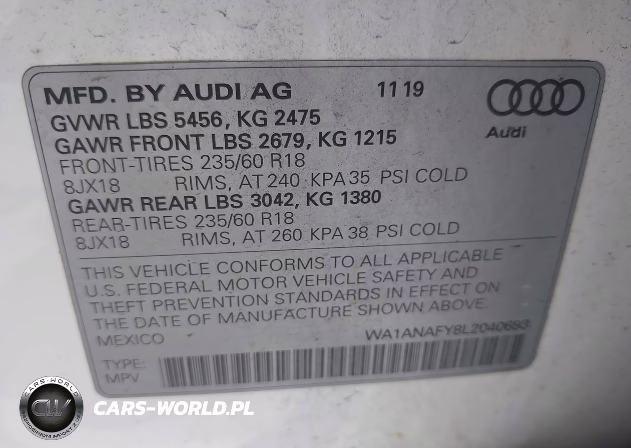 2020 Audi Q5 Premium 45 Tfsi Quattro S Tronic-Titanium Premium 45 Tfsi Quattro S Tronic VIN:WA1ANAFY8L2040693 - 9