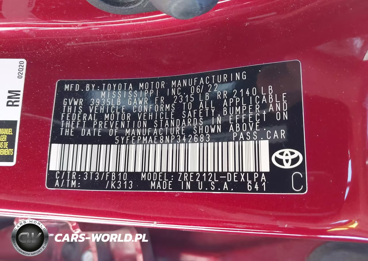 2022 Toyota Corolla Le VIN:5YFEPMAE8NP342683 - 9