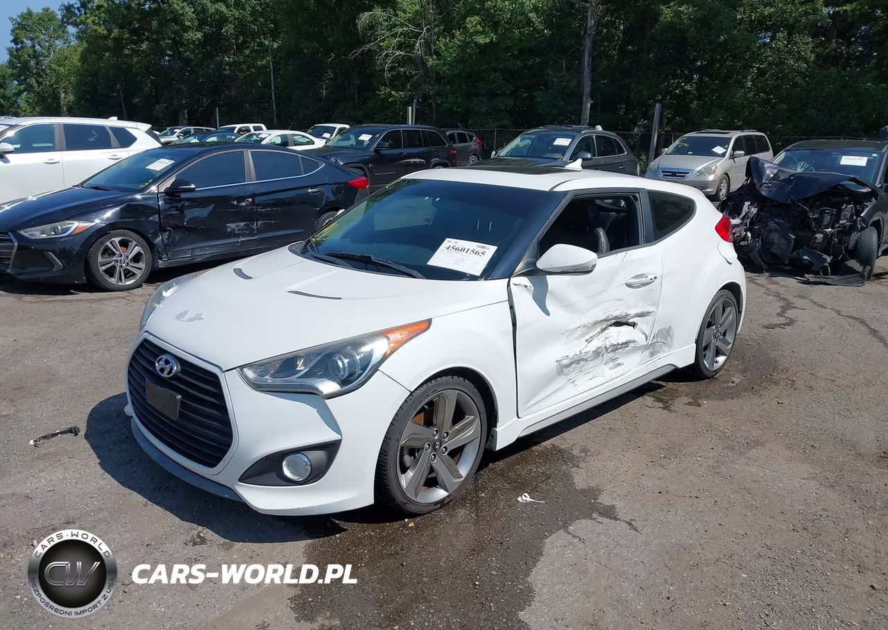 2013 Hyundai Veloster Turbo W-Blue VIN:KMHTC6AEXDU136129 - 2