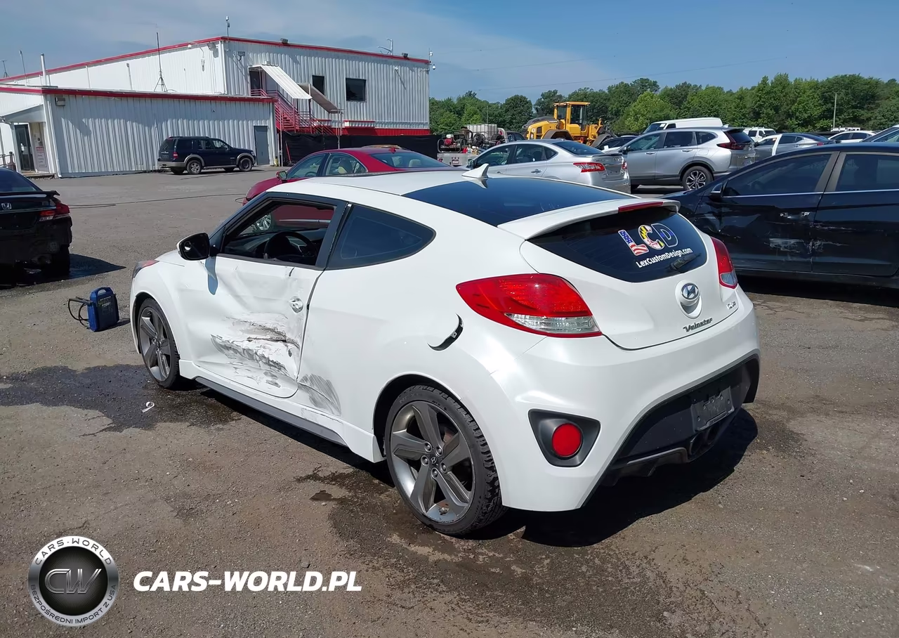 2013 Hyundai Veloster Turbo W-Blue VIN:KMHTC6AEXDU136129 - 3