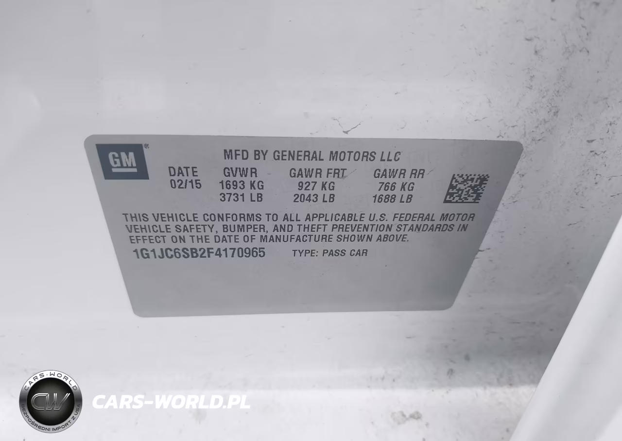 2015 Chevrolet Sonic Lt Auto VIN:1G1JC6SB2F4170965 - 9