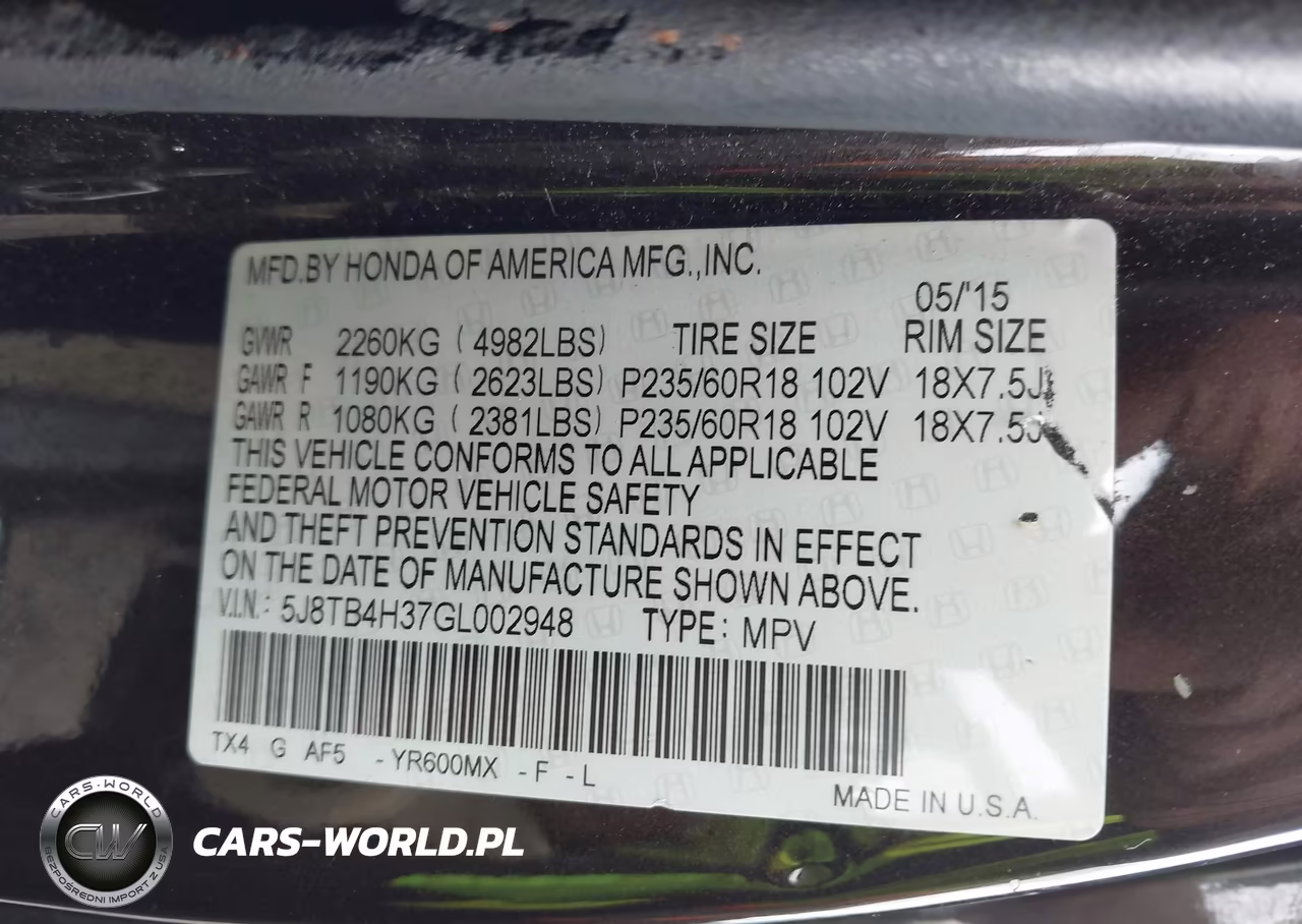 2016 Acura Rdx Acurawatch Plus Package VIN:5J8TB4H37GL002948 - 9