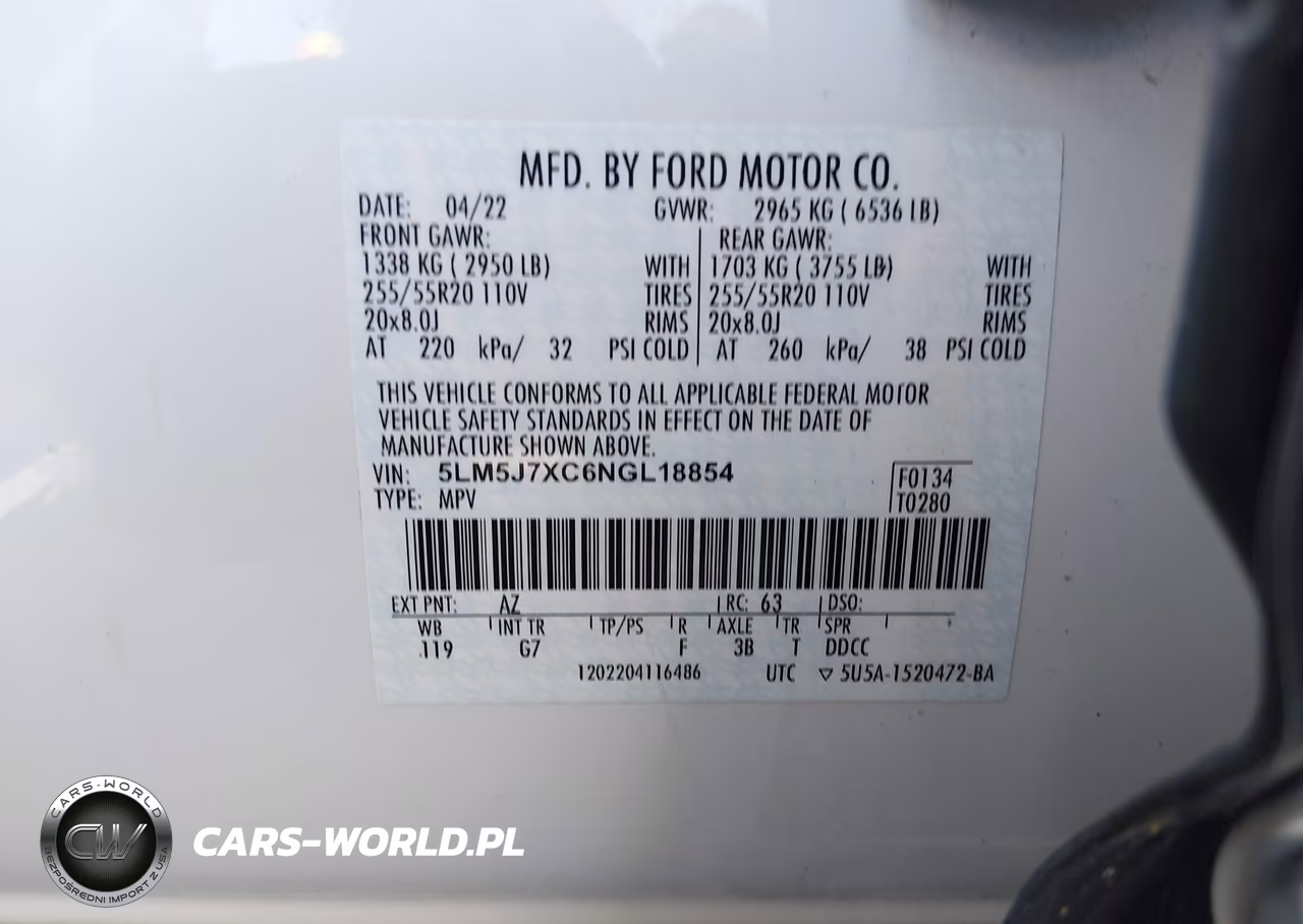 2022 Lincoln Aviator Reserve VIN:5LM5J7XC6NGL18854 - 9