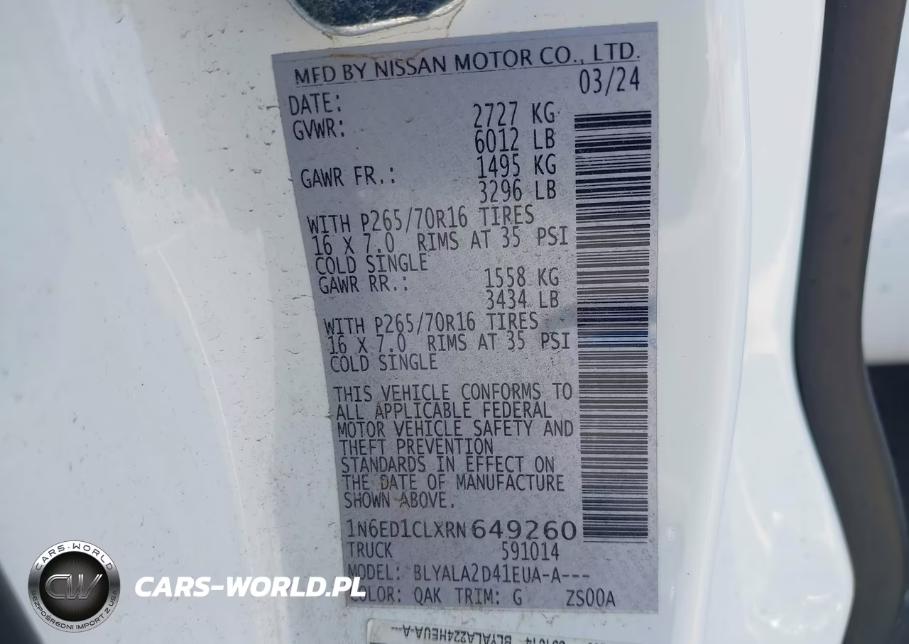 2024 Nissan Frontier King Cab S 4X2 VIN:1N6ED1CLXRN649260 - 9