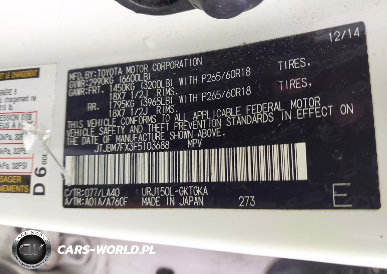 2015 Lexus Gx 460 VIN:JTJBM7FX3F5103688 - 9