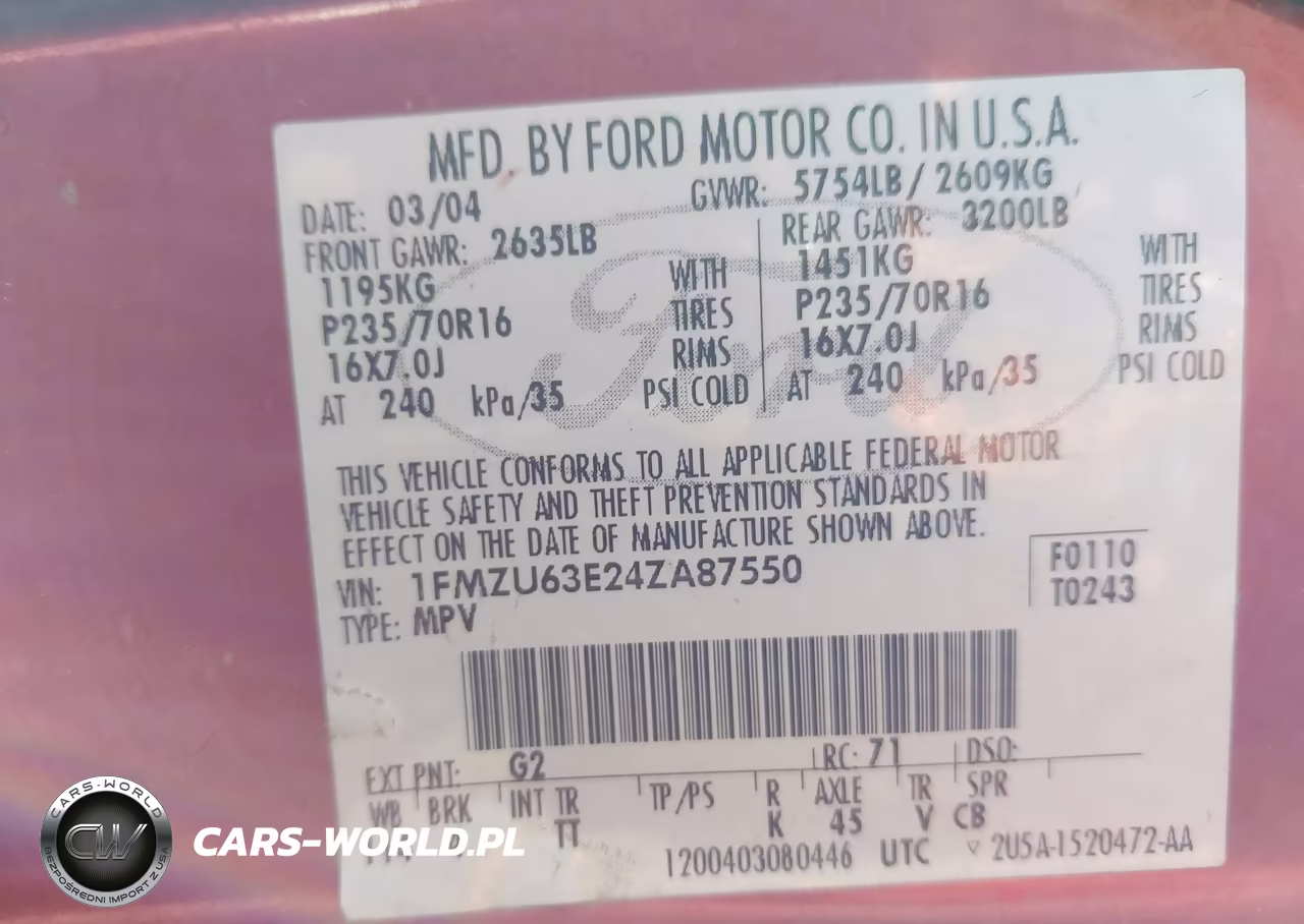 2004 Ford Explorer Xlt VIN:1FMZU63E24ZA87550 - 9