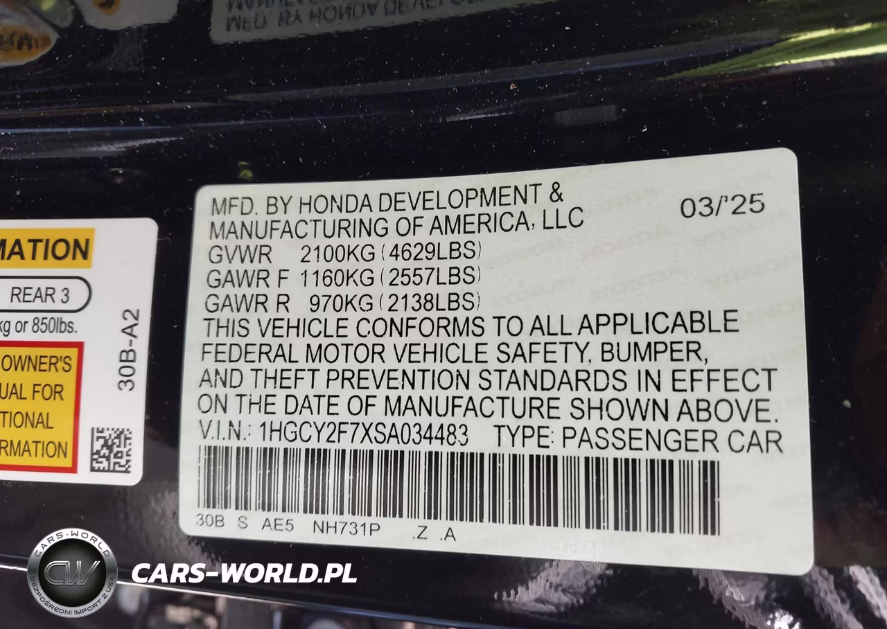 2025 Honda Accord Hybrid Sport-L VIN:1HGCY2F7XSA034483 - 9