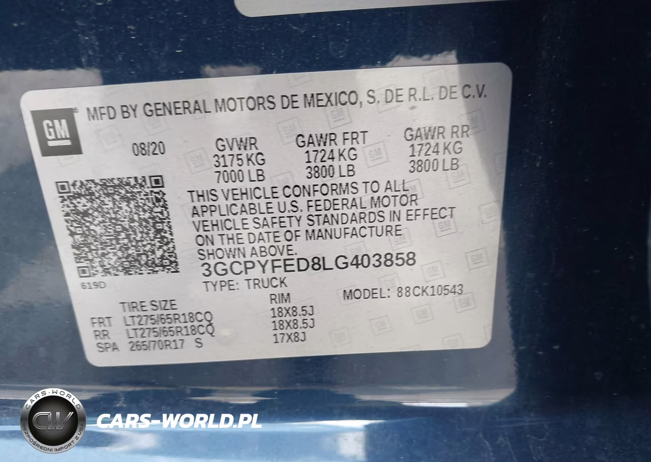 2020 Chevrolet Silverado 1500 4Wd Short Bed Lt Trail Boss VIN:3GCPYFED8LG403858 - 8