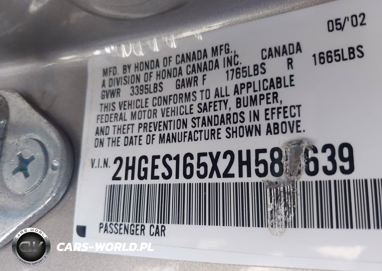 2002 Honda Civic Lx VIN:2HGES165X2H580639 - 9