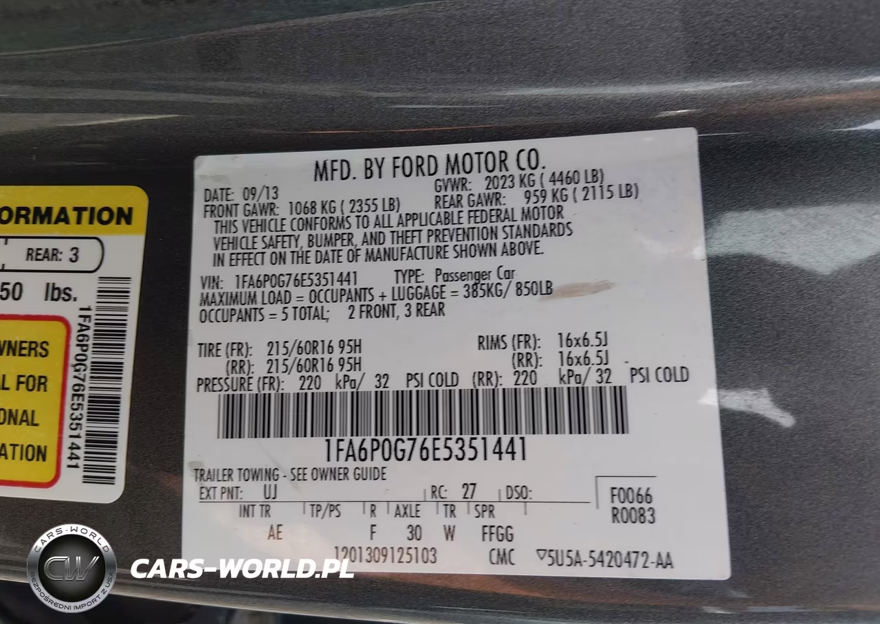 2014 Ford Fusion S VIN:1FA6P0G76E5351441 - 9