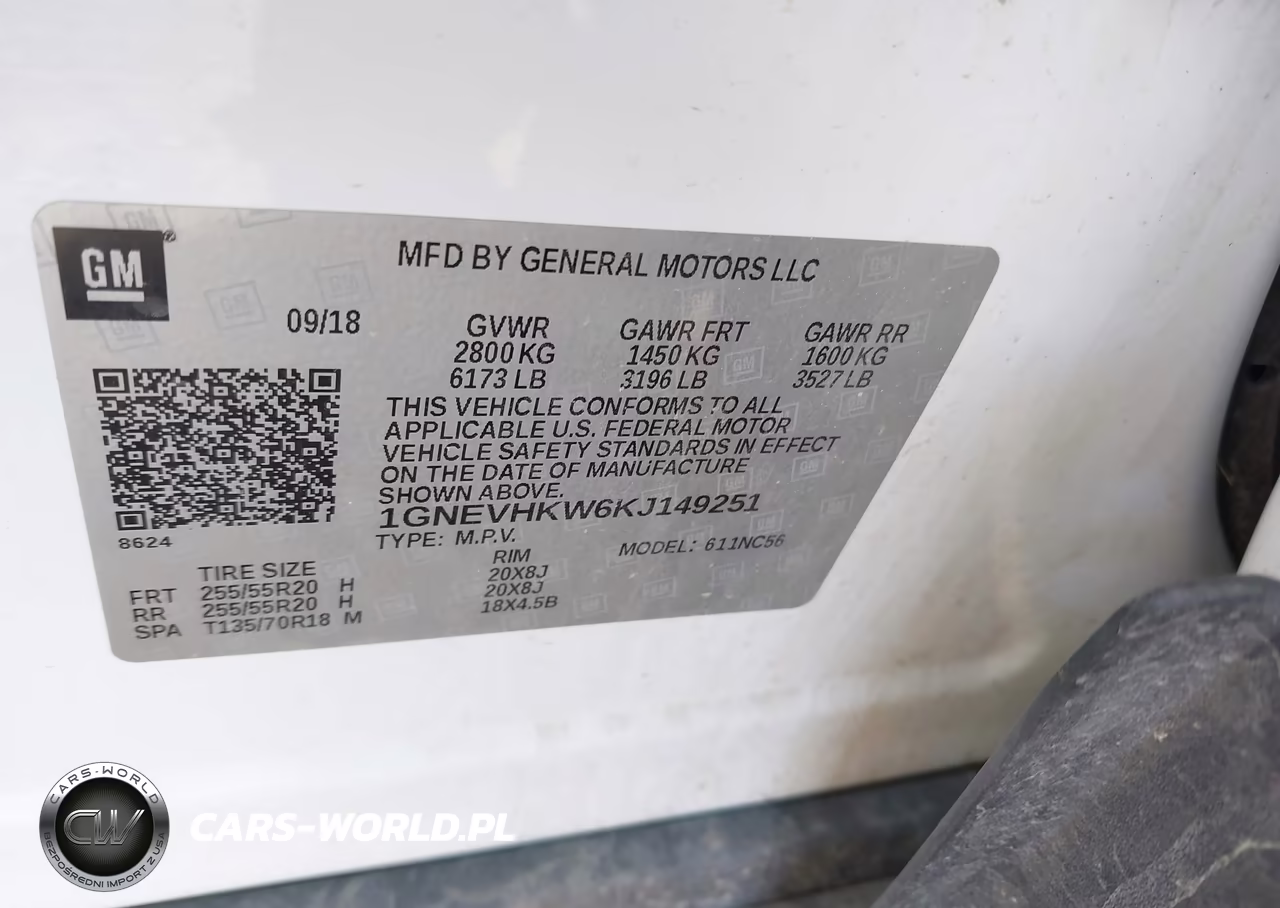 2019 Chevrolet Traverse 3Lt VIN:1GNEVHKW6KJ149251 - 9