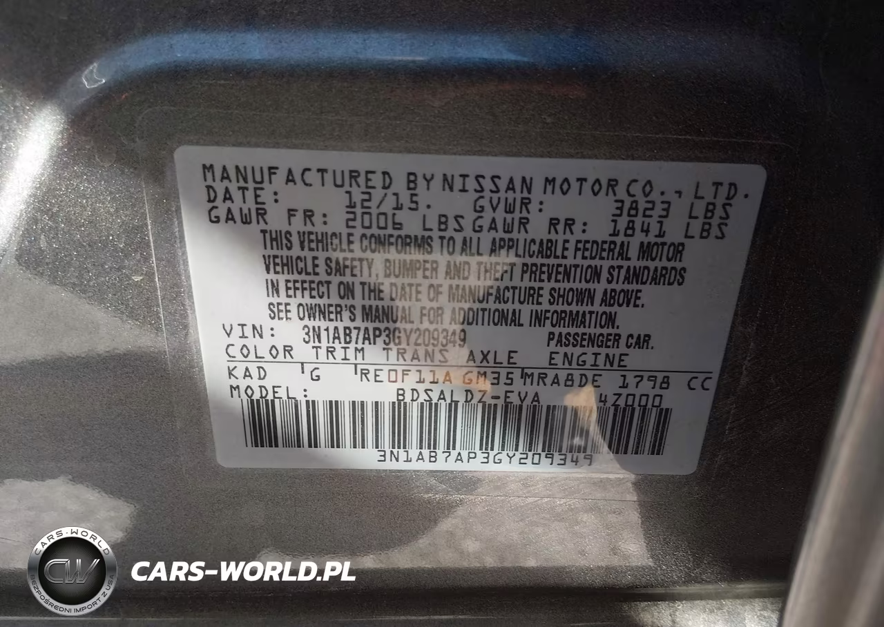 2016 Nissan Sentra Sv VIN:3N1AB7AP3GY209349 - 9