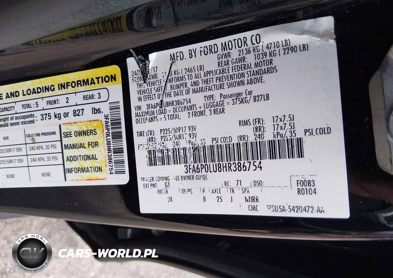 2017 Ford Fusion Hybrid Se VIN:3FA6P0LU8HR386754 - 9