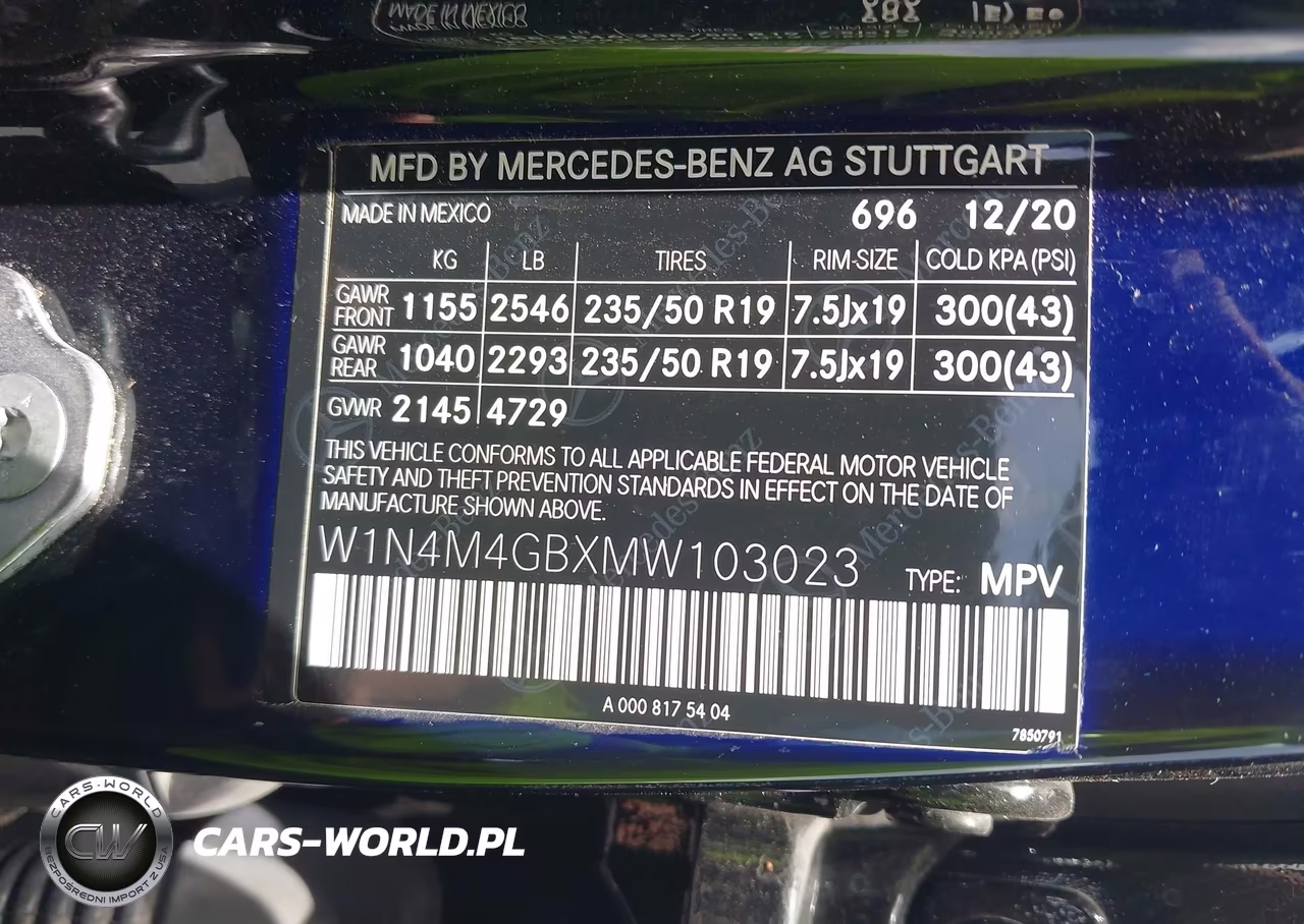2021 Mercedes-Benz Glb 250 VIN:W1N4M4GBXMW103023 - 9