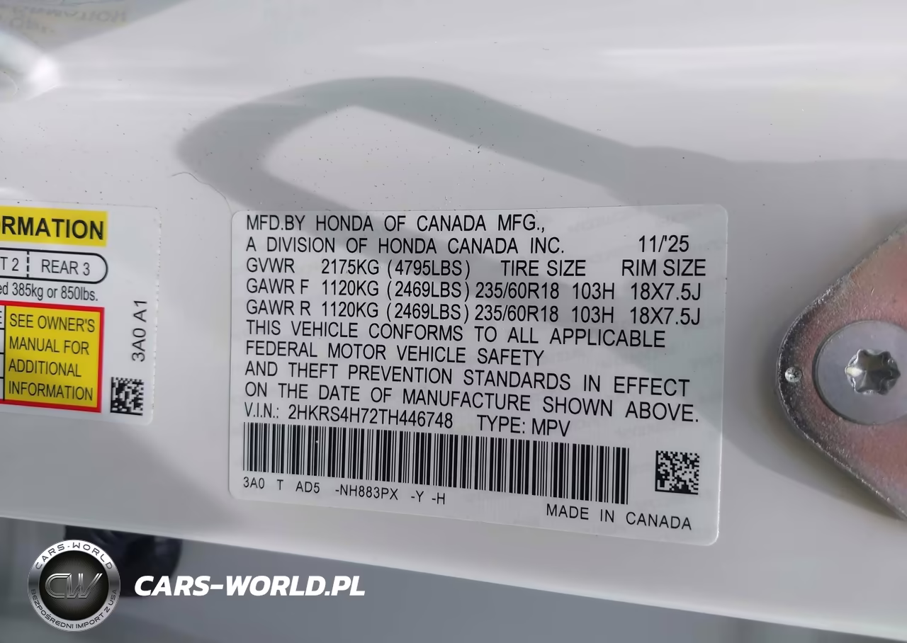 2026 Honda Cr-V Ex-L Awd VIN:2HKRS4H72TH446748 - 9