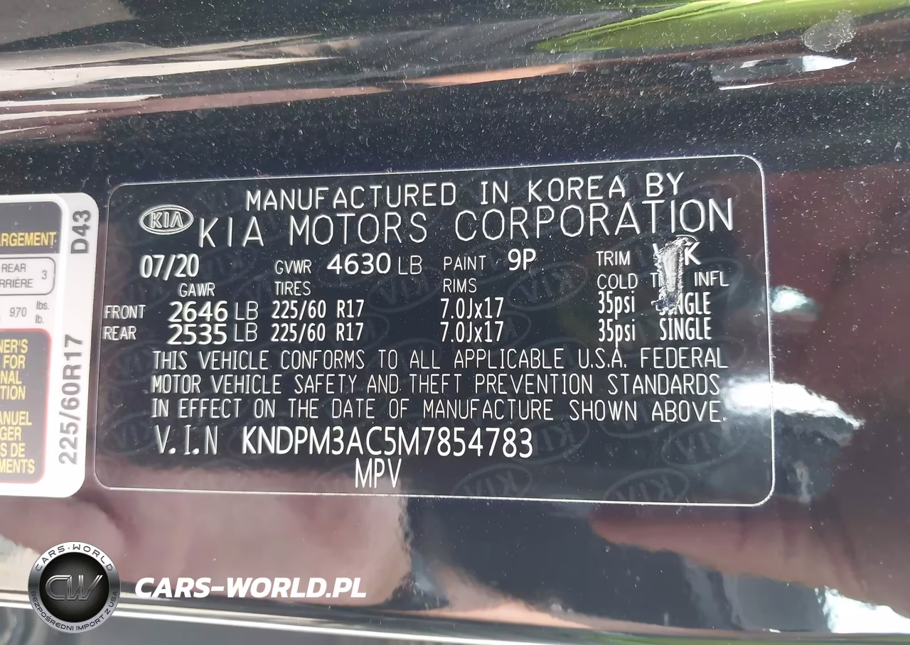 2021 Kia Sportage Lx VIN:KNDPM3AC5M7854783 - 9