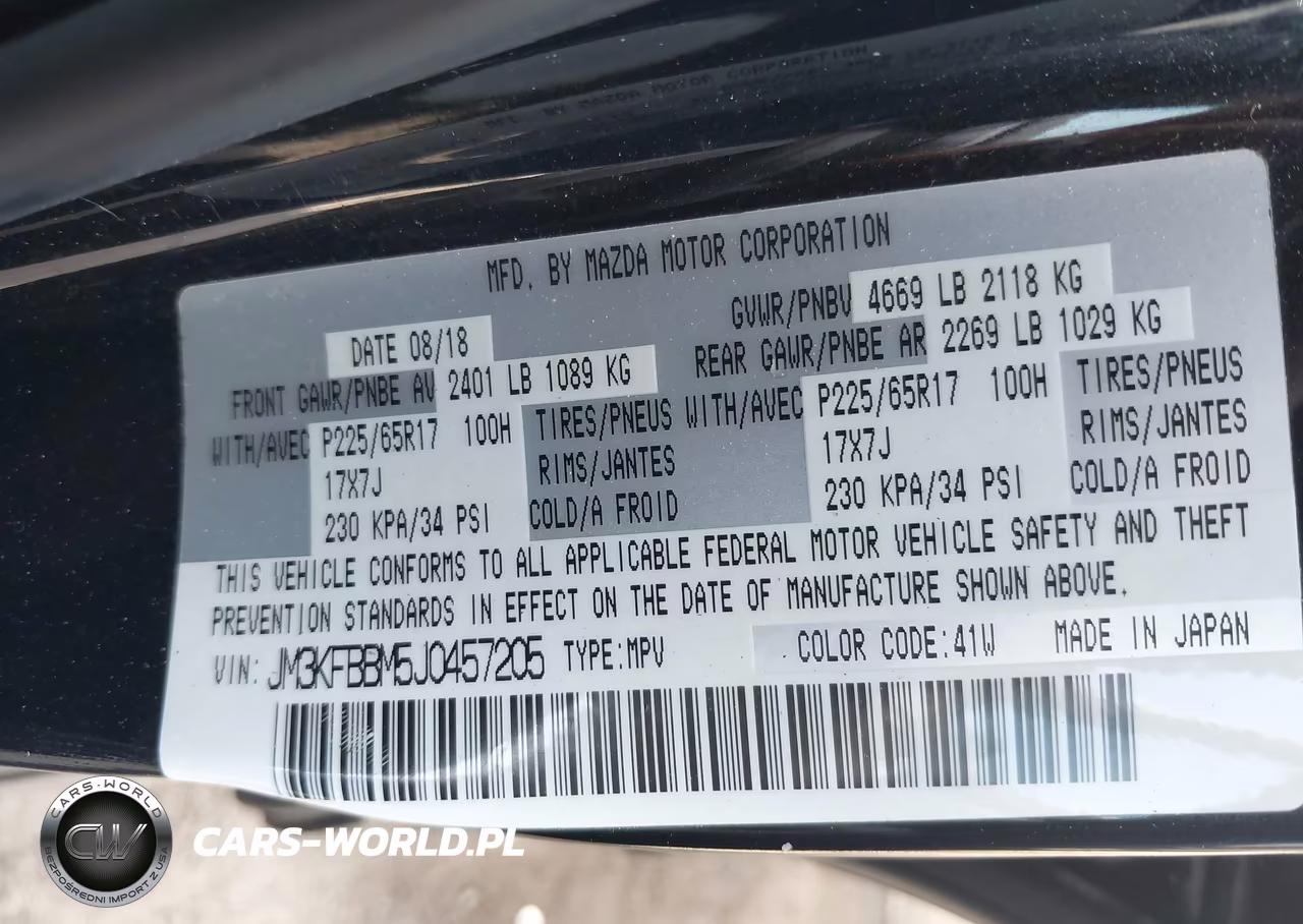 2018 Mazda Cx-5 Sport VIN:JM3KFBBM5J0457205 - 9